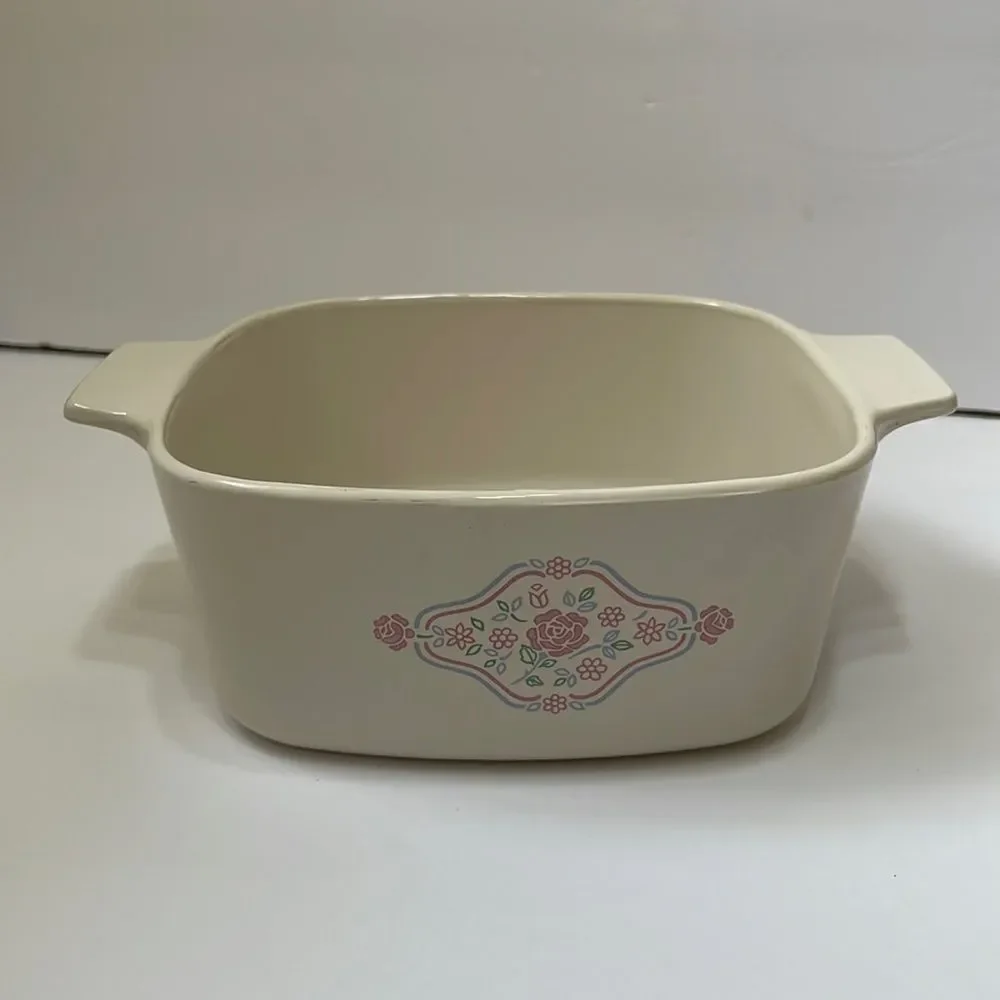 CORNING WARE ENGLISH BREAKFAST PINK ROSE 1.5 LITER BAKING DISH